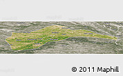 Satellite Panoramic Map of Tongliao, semi-desaturated