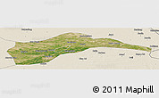 Satellite Panoramic Map of Tongliao, shaded relief outside
