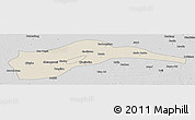 Shaded Relief Panoramic Map of Tongliao, desaturated