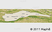 Shaded Relief Panoramic Map of Tongliao, satellite outside