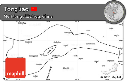 Blank Simple Map of Tongliao