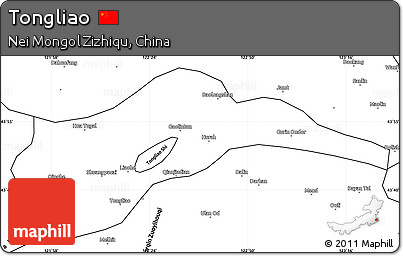 Blank Simple Map of Tongliao