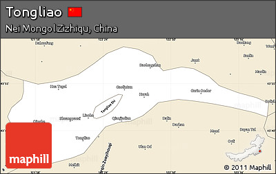 Classic Style Simple Map of Tongliao