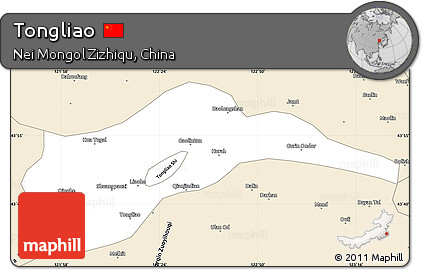 Classic Style Simple Map of Tongliao