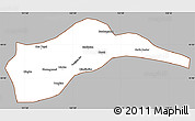 Gray Simple Map of Tongliao, cropped outside