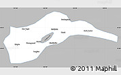 Gray Simple Map of Tongliao, single color outside