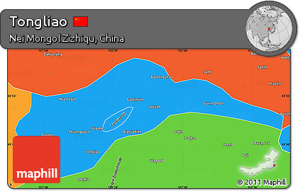 Political Simple Map of Tongliao