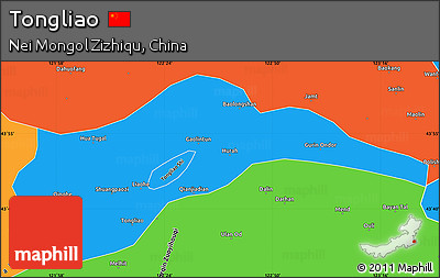 Political Simple Map of Tongliao