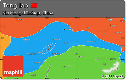 Political Simple Map of Tongliao