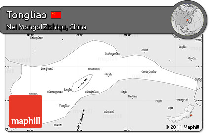 Silver Style Simple Map of Tongliao