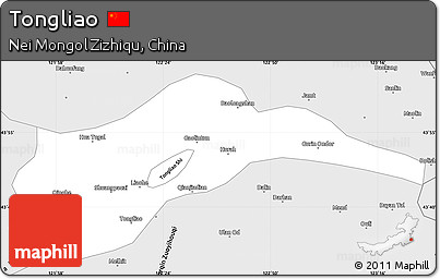 Silver Style Simple Map of Tongliao