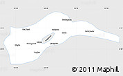 Silver Style Simple Map of Tongliao, single color outside