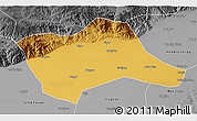 Physical 3D Map of Tumd Youqi, desaturated