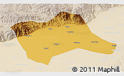 Physical 3D Map of Tumd Youqi, lighten