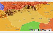 Physical 3D Map of Tumd Youqi, political outside
