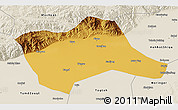 Physical 3D Map of Tumd Youqi, shaded relief outside