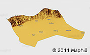 Physical 3D Map of Tumd Youqi, single color outside