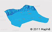 Political 3D Map of Tumd Youqi, cropped outside