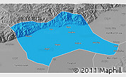 Political 3D Map of Tumd Youqi, desaturated