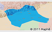 Political 3D Map of Tumd Youqi, lighten