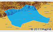 Political 3D Map of Tumd Youqi, physical outside