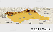 Physical Panoramic Map of Tumd Youqi, shaded relief outside