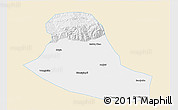 Classic Style 3D Map of Tumd Zouqi, single color outside