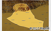 Physical 3D Map of Tumd Zouqi, darken