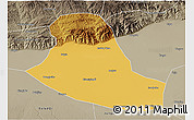 Physical 3D Map of Tumd Zouqi, semi-desaturated