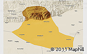 Physical 3D Map of Tumd Zouqi, shaded relief outside