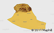 Physical 3D Map of Tumd Zouqi, single color outside