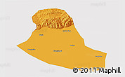 Political 3D Map of Tumd Zouqi, cropped outside