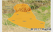Political 3D Map of Tumd Zouqi, satellite outside