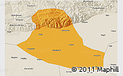 Political 3D Map of Tumd Zouqi, shaded relief outside