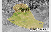 Satellite 3D Map of Tumd Zouqi, desaturated