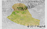 Satellite 3D Map of Tumd Zouqi, lighten, desaturated