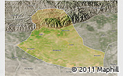 Satellite 3D Map of Tumd Zouqi, semi-desaturated