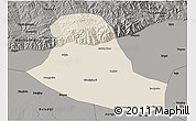 Shaded Relief 3D Map of Tumd Zouqi, darken, semi-desaturated