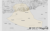 Shaded Relief 3D Map of Tumd Zouqi, desaturated