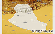 Shaded Relief 3D Map of Tumd Zouqi, physical outside