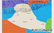Shaded Relief 3D Map of Tumd Zouqi, political outside