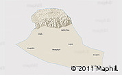 Shaded Relief 3D Map of Tumd Zouqi, single color outside