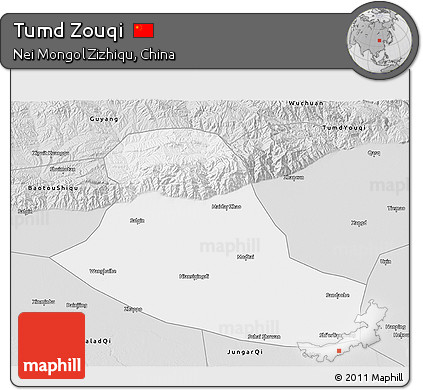 Silver Style 3D Map of Tumd Zouqi