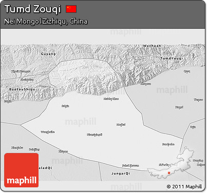 Silver Style 3D Map of Tumd Zouqi