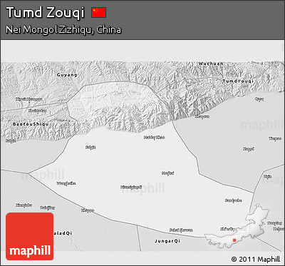 Silver Style 3D Map of Tumd Zouqi