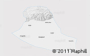 Silver Style 3D Map of Tumd Zouqi, single color outside