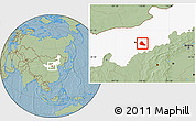 Savanna Style Location Map of Tumd Zouqi, highlighted parent region, hill shading