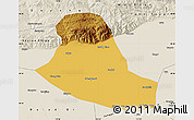 Physical Map of Tumd Zouqi, shaded relief outside