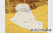 Shaded Relief Map of Tumd Zouqi, physical outside