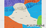 Shaded Relief Map of Tumd Zouqi, political outside